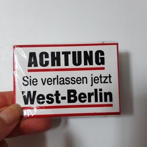 Berlin Germany West-Berlin Warning Sign Magnet